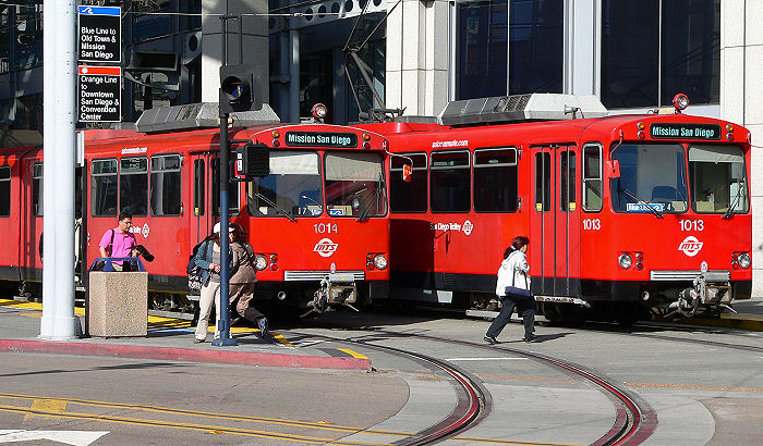 San Diego trolley downtown