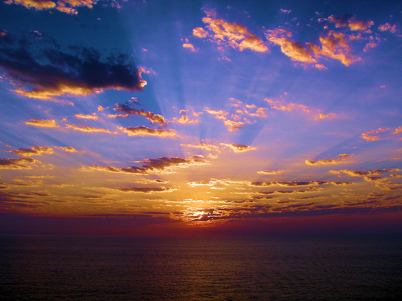 Sunrise From A Cruise Ship On The Pacific Ocean