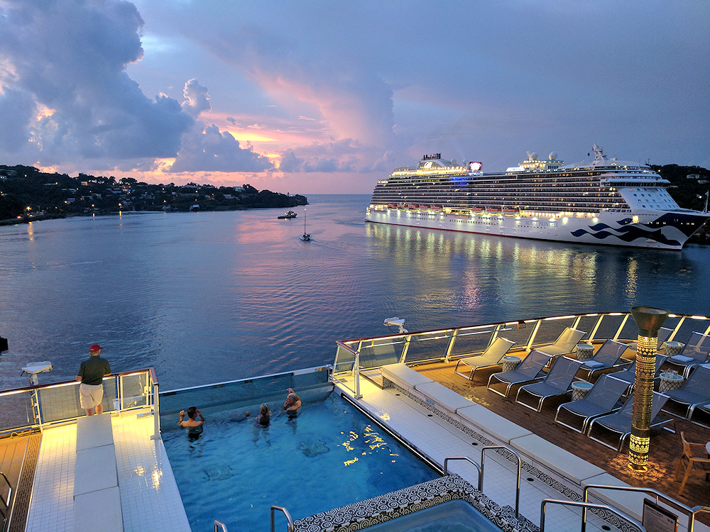 Viking Star in St Lucia at sunset
